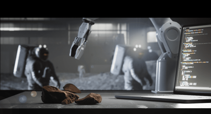 Astronaut in a modern spacesuit